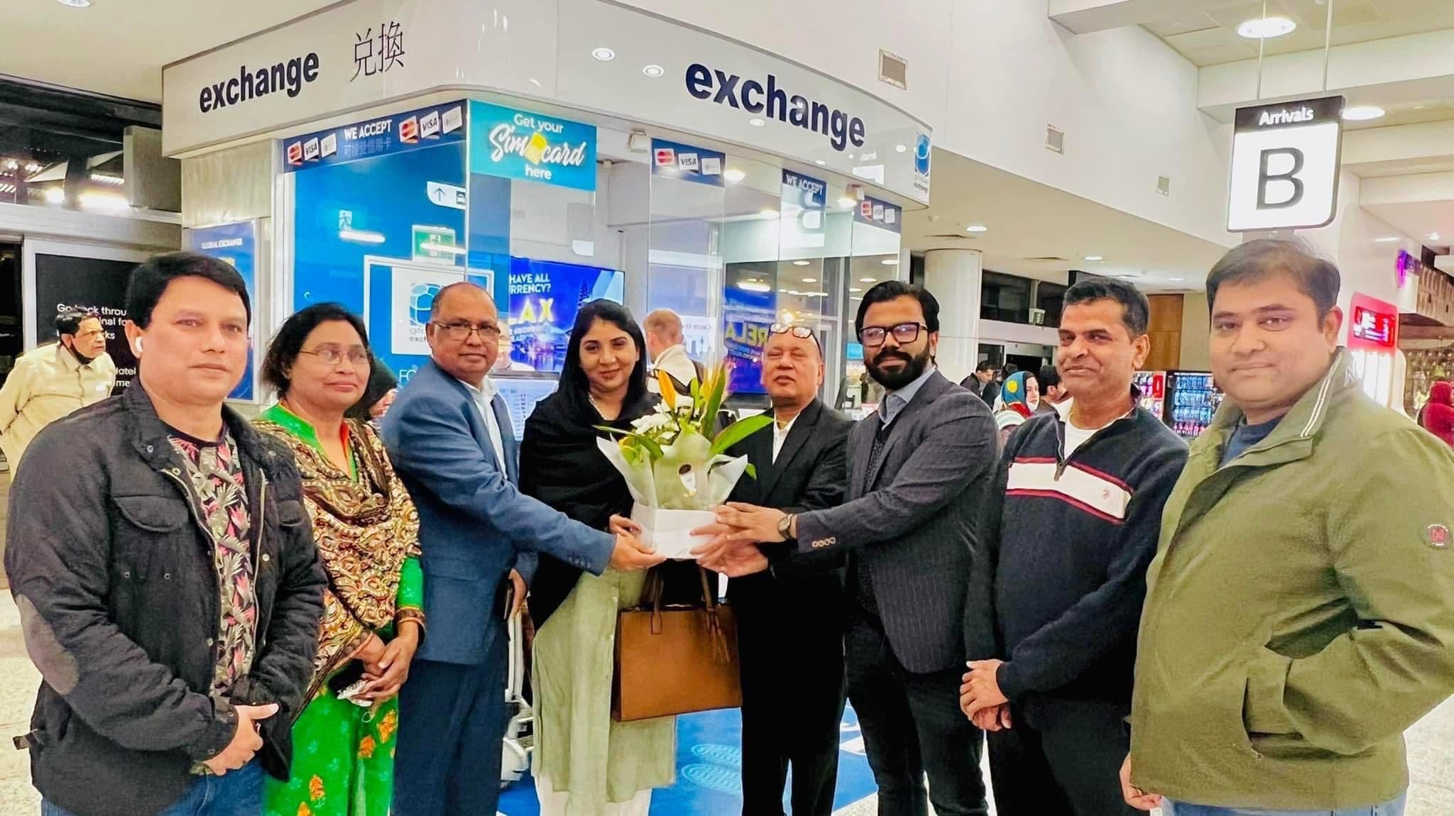 Welcome bouquet at Arrivals B terminal