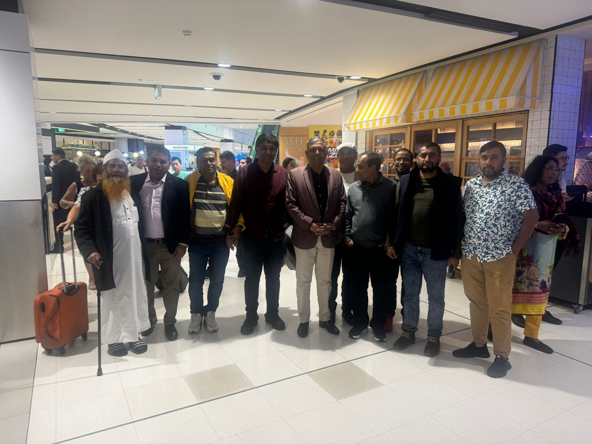 Group photo in the arrival hall